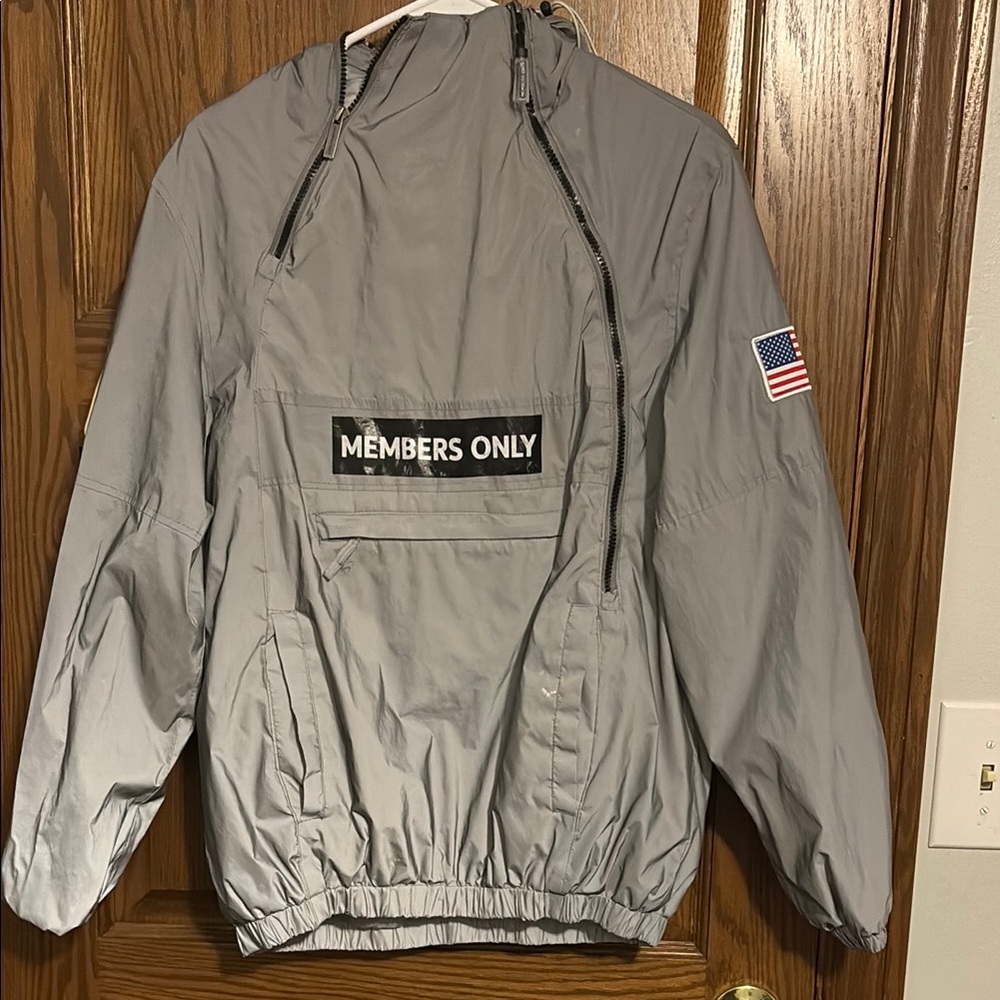 Members Only Gray Windbreaker Jacket